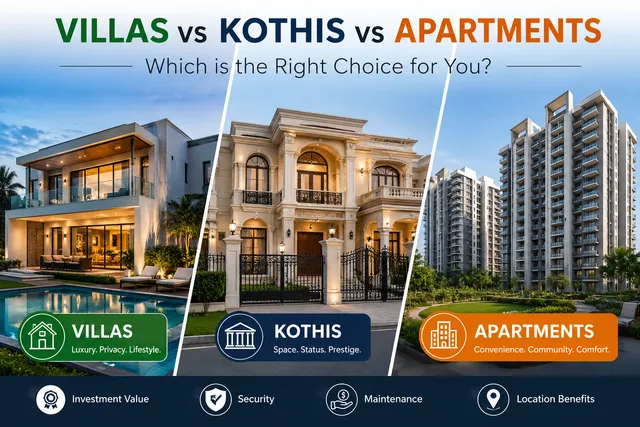 Villas vs Kothis vs Apartments: Which Suits Your Lifestyle?