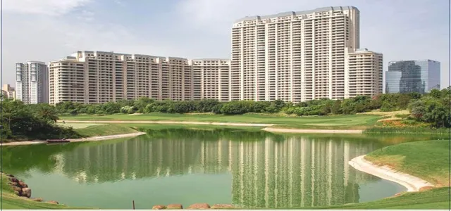 Serene waterfront views and green open spaces at DLF The Arbour Sector 63 Golf Course Extension Road.- The Soni Landbase
